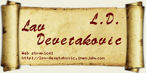 Lav Devetaković vizit kartica